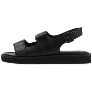 Bora Black Leather Sandals