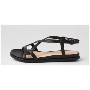 Bowey Black Leather Sandals