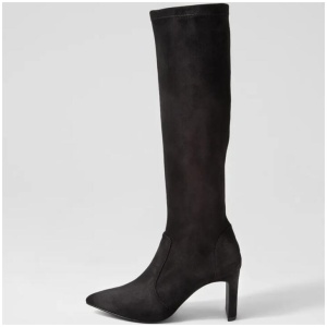 Bradley Black Microsuede Knee High Boots