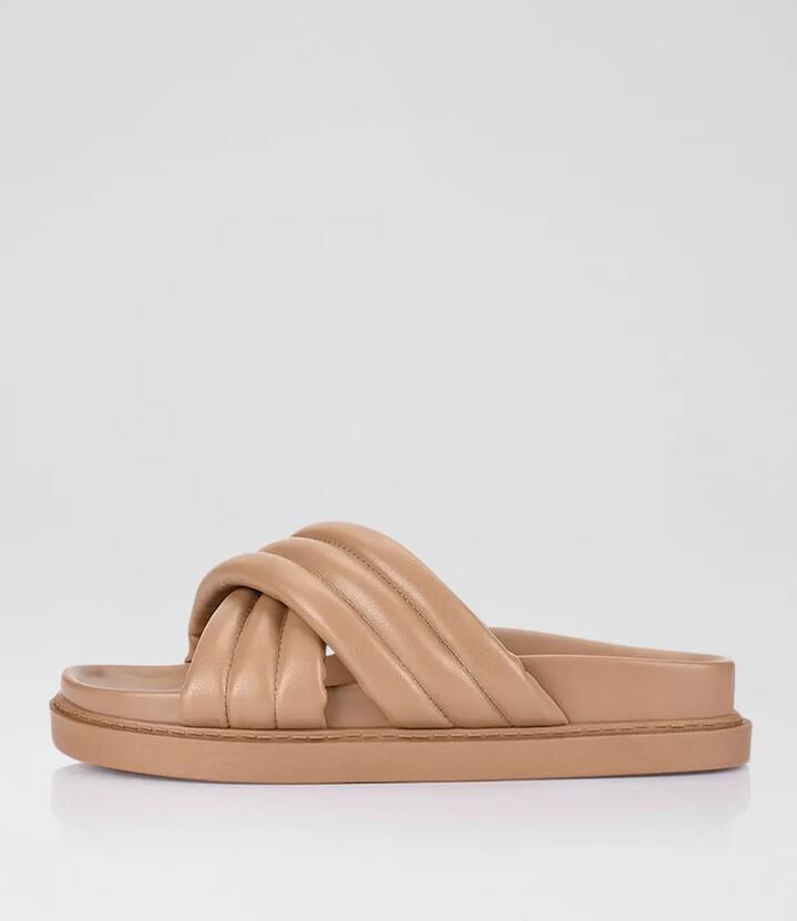 Britney Dark Camel Slides