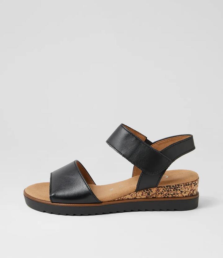 Briva Schwarz Leather Sandals