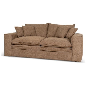 Bucha 2 Seater Fabric Sofa - Almond Brown by Interior Secrets - AfterPay Available