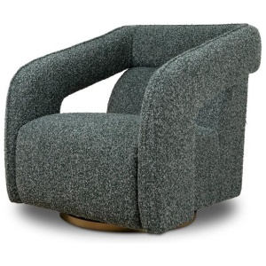 Cadence Swivel Armchair - Green Boucle by Interior Secrets - AfterPay Available