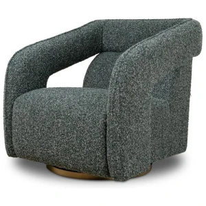 Cadence Swivel Armchair - Green Boucle by Interior Secrets - AfterPay Available