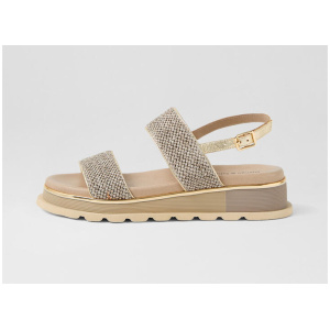 Cadette Mocca Gold Fabric Sandals