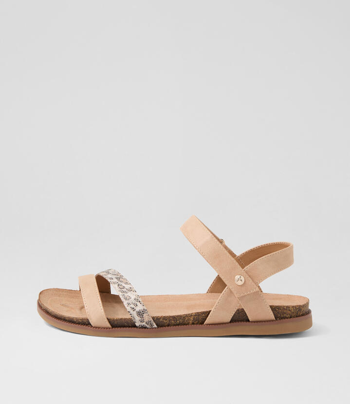 Calara Sand Leopard Sandals