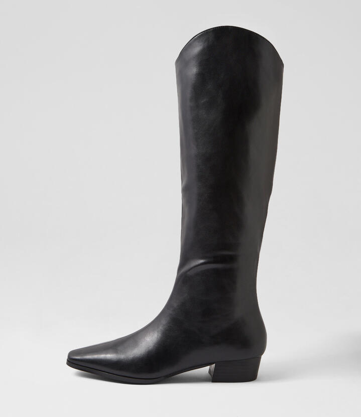 Canterbury Black Knee High Boots