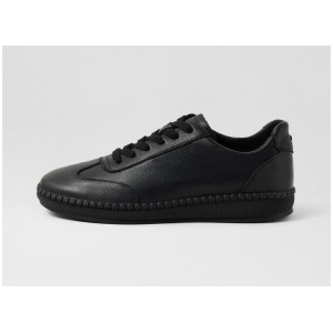 Caras Black Leather Sneakers