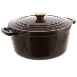 Casserole Pot Cast Iron Chocolate 4.6L