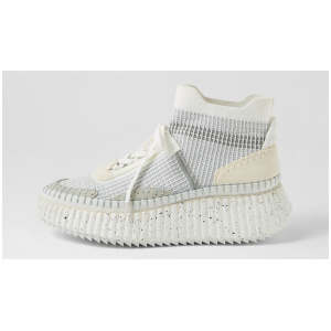 Caura White Multi Lace Up Boots