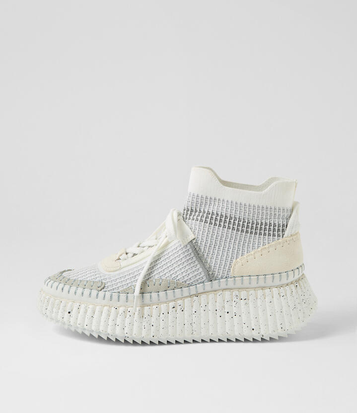 Caura White Multi Lace Up Boots