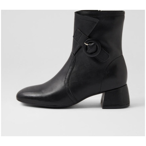 Celso Black Leather Ankle Boots