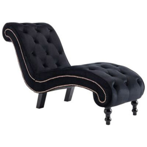 Chaise Lounge Black Velvet