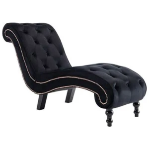 Chaise Lounge Black Velvet