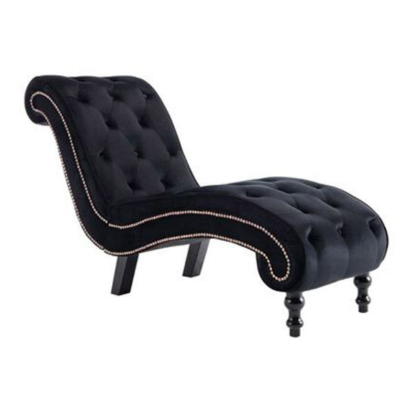 Chaise Lounge Black Velvet