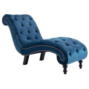 Chaise Lounge Blue Velvet