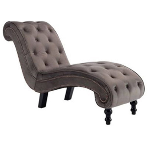 Chaise Lounge Grey Velvet