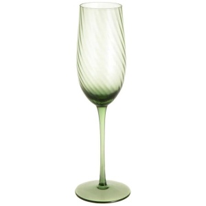 Champagne Flute Ribbed Swirl Forest