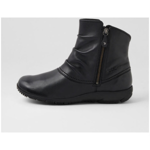 Charlotte 09 Schwarz Leather Ankle Boots