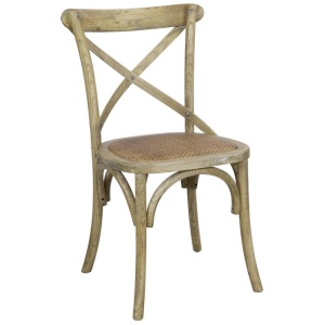 Charlotte Cross Back Birch Wood Antique Grey Brushed Dining Chair