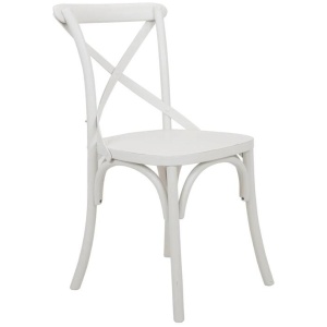 Charlotte Cross Back Birch Wood Antique White Dining Chair