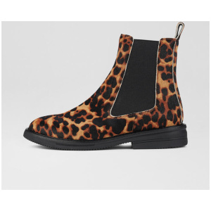 Chelsea Rise Boot Dark Camel Leopard Pony Chelsea Boots