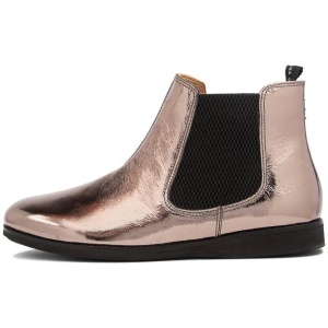 Chelsea X Pewter Patent Leather Ankle Boots