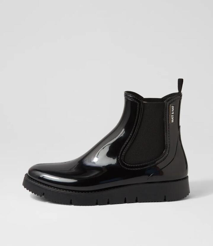Chelz Black Pvc Chelsea Boots