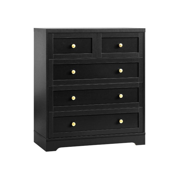 Chest of Drawers with 5 Drawers Black