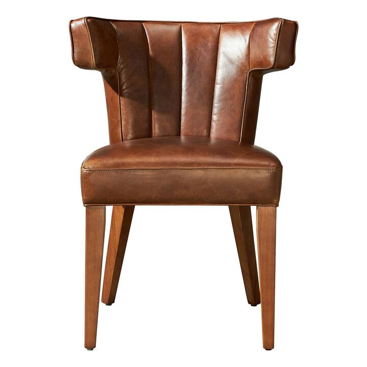 Cheval Leather Dining Chair, Vintage Whiskey