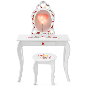 Children Dressing Table With Removable Mirror And Storage Drawer