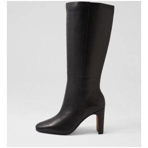 Clara Black Leather Knee High Boots