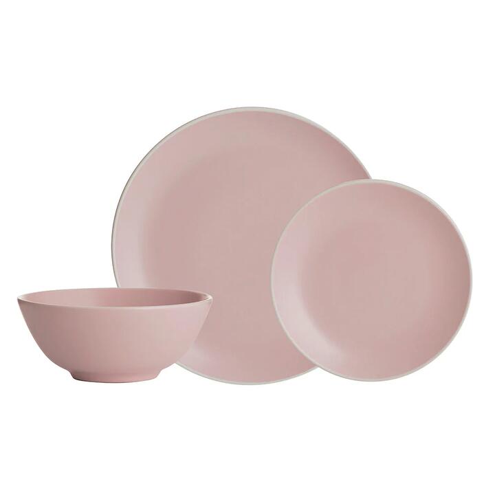 Classic Collection Stoneware 12 Piece Dinner Set Size 28X28.5X21cm in Pink by Mason Cash