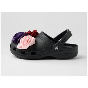 Classic Rosette Clog Black Croslite Flat Shoes