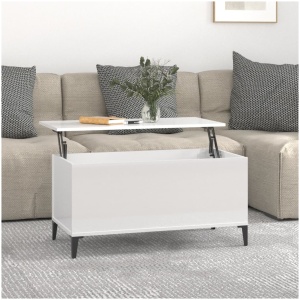 Coffee Table High Gloss White 900 x 445 x 450 mm Engineered Wood