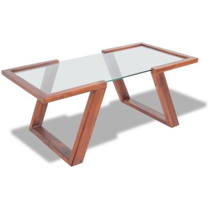 Coffee Table Solid Acacia Wood 100 x 50 x 40 Cm - Brown
