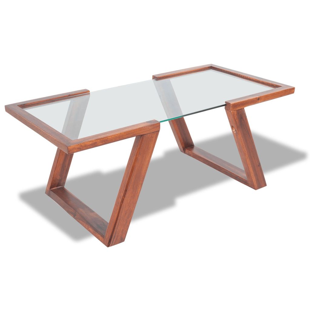 Coffee Table Solid Acacia Wood 100 x 50 x 40 Cm - Brown