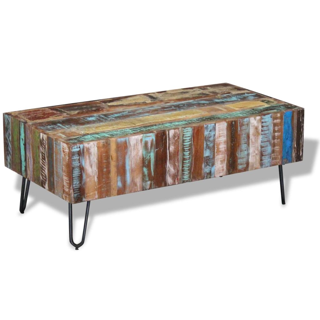 Coffee Table Solid Reclaimed Wood 100 x 50 x 38 Cm