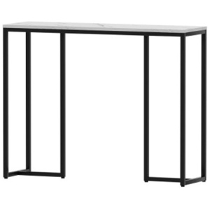 Console Hallway Entry Table Marble Effect Tabletop White