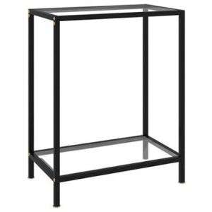 Console Table Transparent Tempered Glass 60 X 35 X 75 Cm
