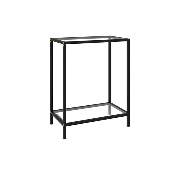 Console Table Transparent Tempered Glass 60 X 35 X 75 Cm