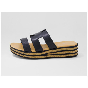 Copings Black Leather Slides