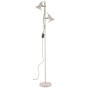 Corelli 2 Floor Lamp, Antique Brass, White