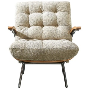 Cosma Fabric Armchair, Mocha White