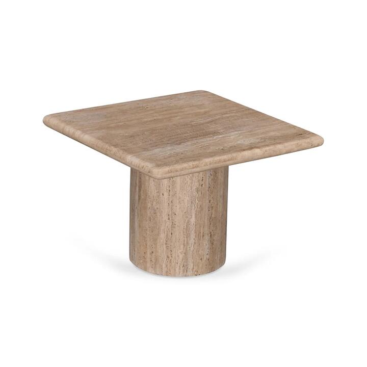 Costin 50cm Travertine Top Side Table - Natural by Interior Secrets - AfterPay Available