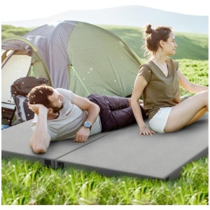 CostwayIndoor outdoor Foldable Camping Mattress High density foam Cushion-Grey