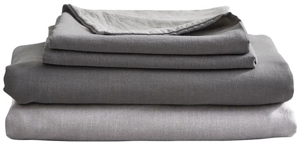Cosy Club Washed Cotton Sheet Set Grey Double