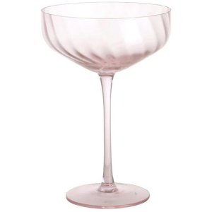 Coupe Glass Ribbed Swirl Blush