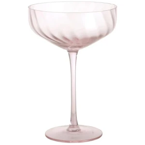 Coupe Glass Ribbed Swirl Blush