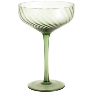 Coupe Glass Ribbed Swirl Forest